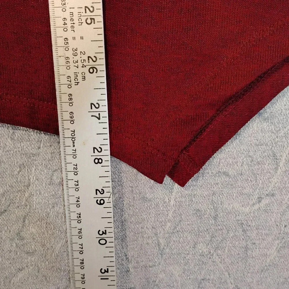 Women's  Burgundy Long Sleeve Blouse w/Detachable Fringed Scarf CK MEASUREMENTS - Picture 10 of 10